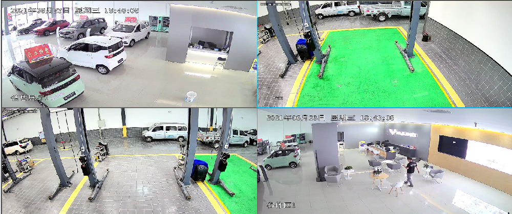 重慶上汽通用五凌新寶駿透明車(chē)間監控施工安裝調試